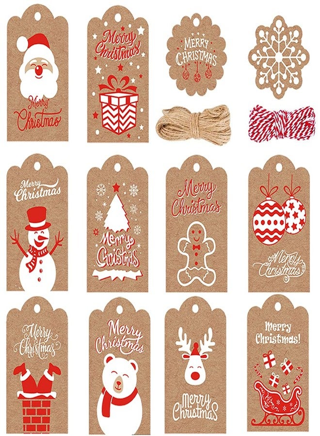 TrlaFy 120PCS Brown Kraft Paper Gift Tags - DIY Christmas Hanging Name Tags with Twine String - Wedding & Crafts - Image 1